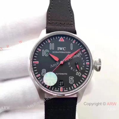 IWC Big Pilot's 7 days Muhammad Ali Replica Ss Black Nylon Watch